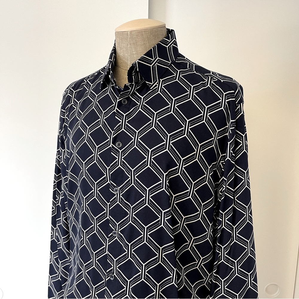 Politix Riviera Lightweight Geometric Print Dress Shirt